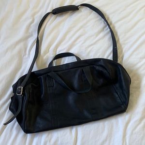 Colombian Black Leather Duffel Bag